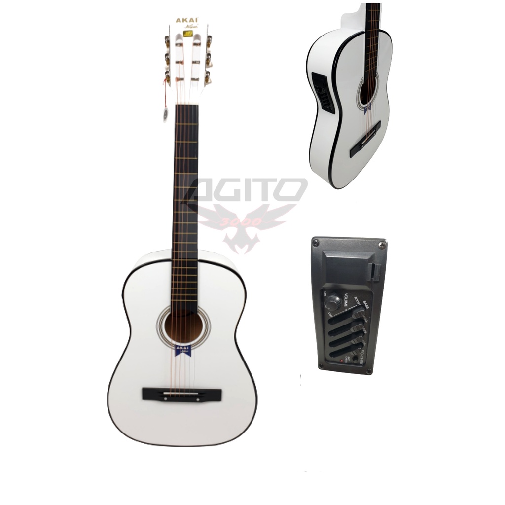 Gitar Akustik Elektrik Akai Kapok MG 0104 EQ4 Putih ORI