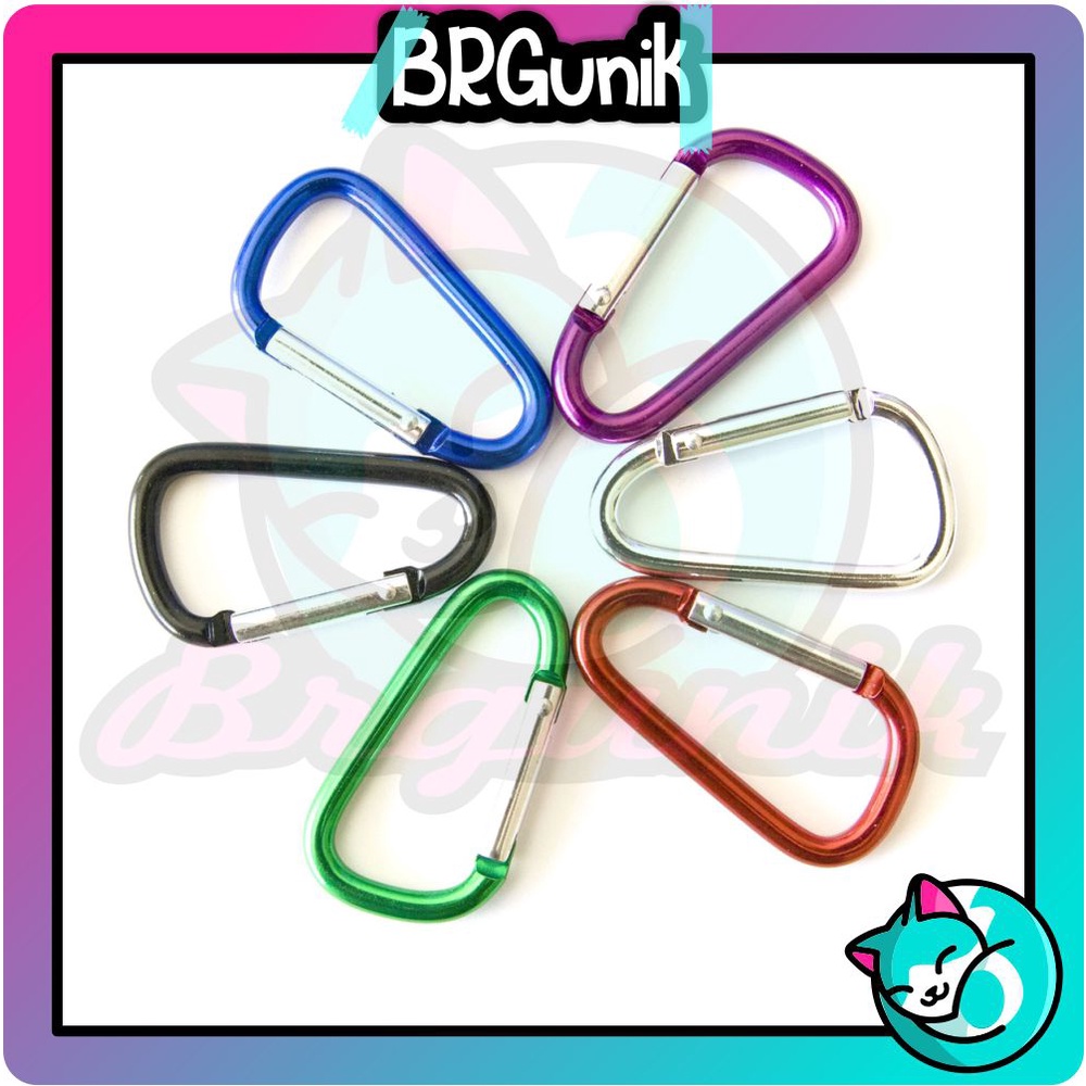 BRGUNIK Carabiner Gantungan Kunci Aluminium Alloy 5 D shape R527