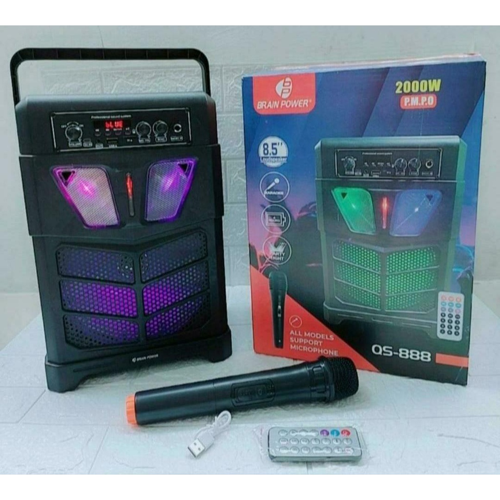 Spiker speaker wireless bluetooth 8.5 inch 888 BP portable plus mic wireless
