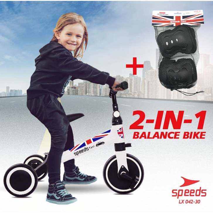 Balance Bike 2-in-1 Sepeda Anak Mainan Roda Keseimbangan Trendy SPEEDS 042-30