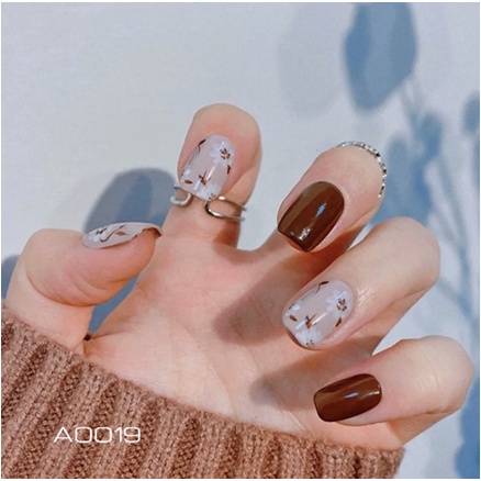 MIULII / KUKU PALSU PANJANG  Temperament Floret A0019 / 24PCS / 3D / NAIL ART / PREMIUM / MERAH / CU