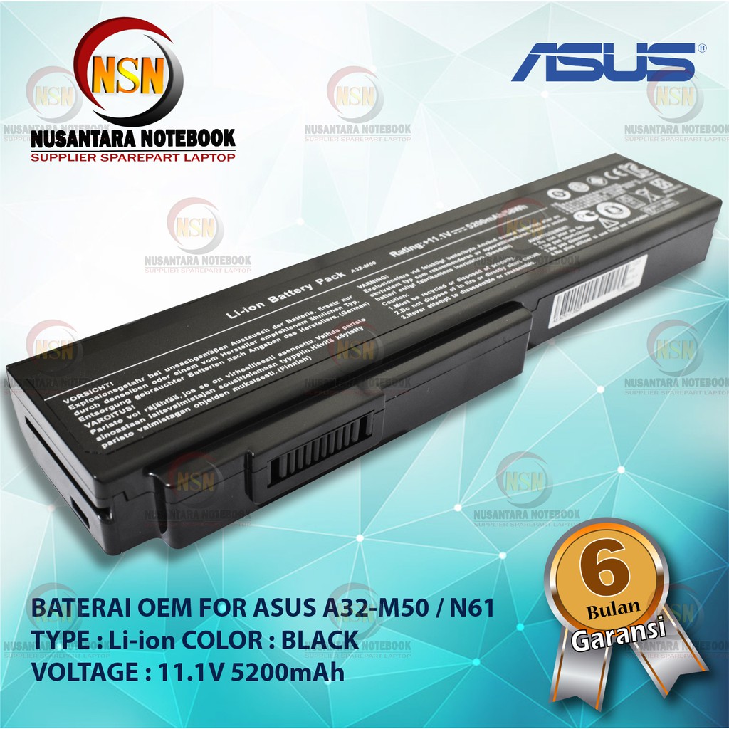 Baterai OEM For Asus N43 A32-M50 / A33-M50 A32-N61 N61 A32-X64