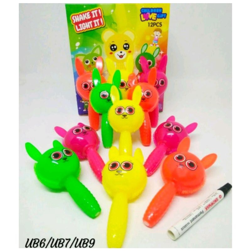 Mainan Bayi Anak Puffer Ball Ubur Ubur Karet Kenyal LED dan Bola Duri Pantul Nyala Lampu LED MURAH