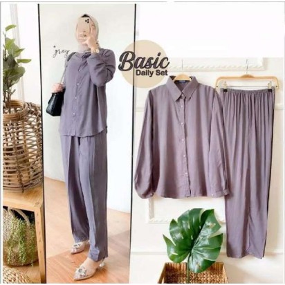 BASIC DAILY SET JUMBO | SETELAN WANITA POLOS JUMBO | SETELAN RAYON IMPORT ||COD||VICTORIOUS