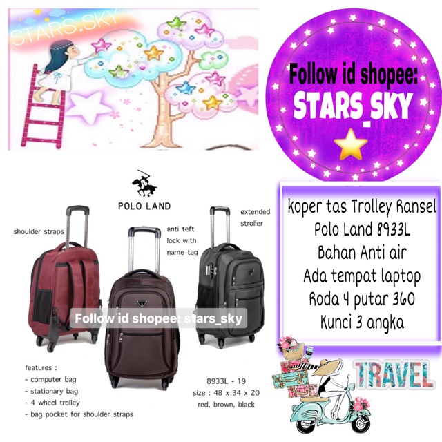 ransel trolley 4 roda