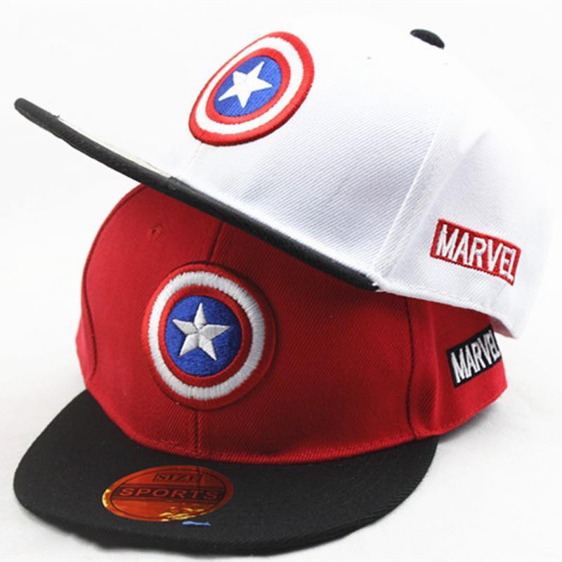 Topi baseball Desain Kartun marvel Captain America Bahan Katun Untuk Anak Laki-Laki Dan Perempuan