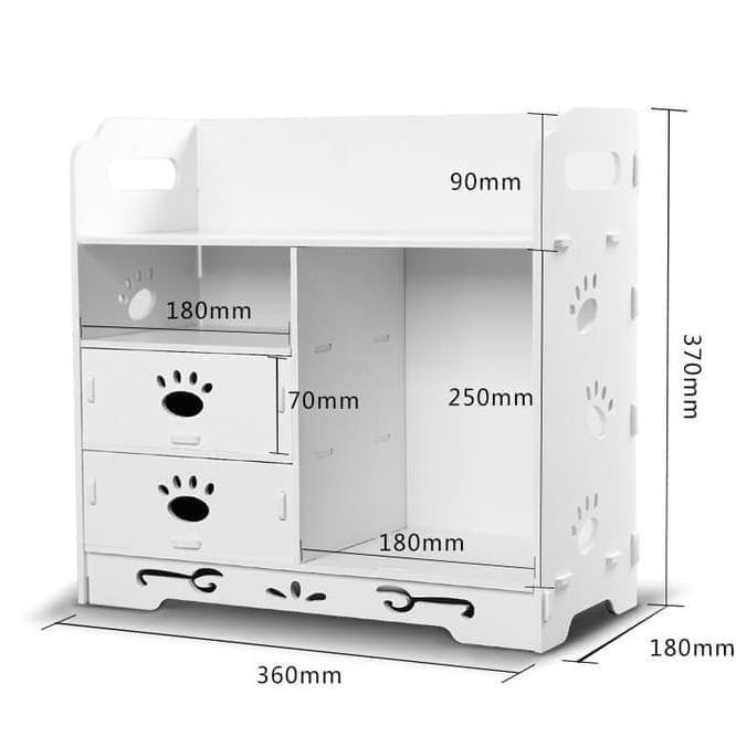 ir4q double drawer cosmetic storage rak kosmetik tapak pupies a752 9c0u