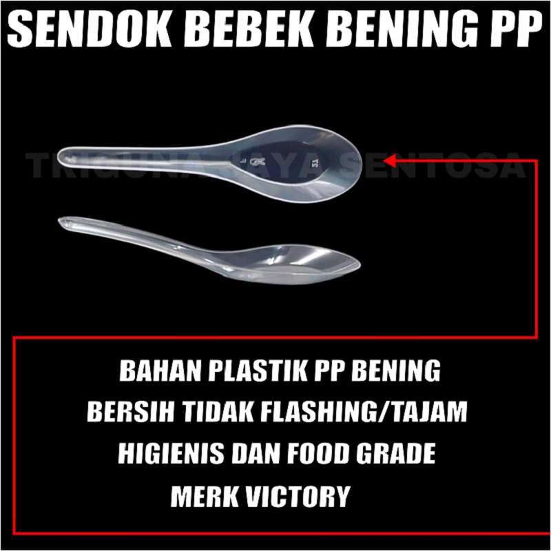 Sendok bebek bening 144pcs 1 pack Sendok makan murah plastik Surabaya