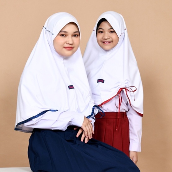 Hooflakids Kerudung Jilbab Anak Sekolah Instan Serut Tertutup SD SMPbhinneka