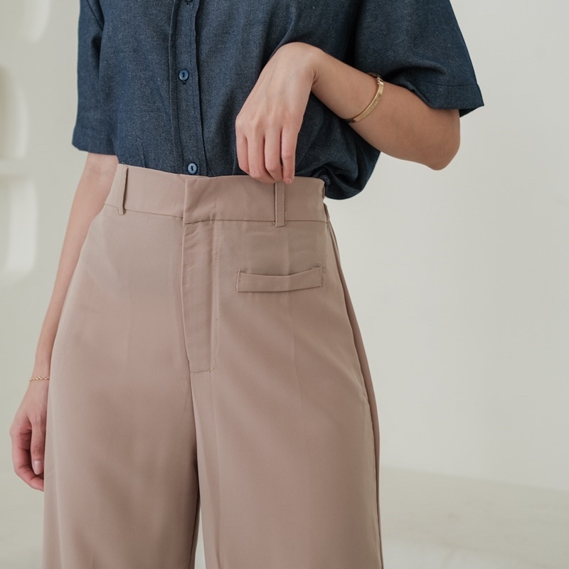 Beige Studio - Nash Pants / Celana Panjang High Waisted Wanita