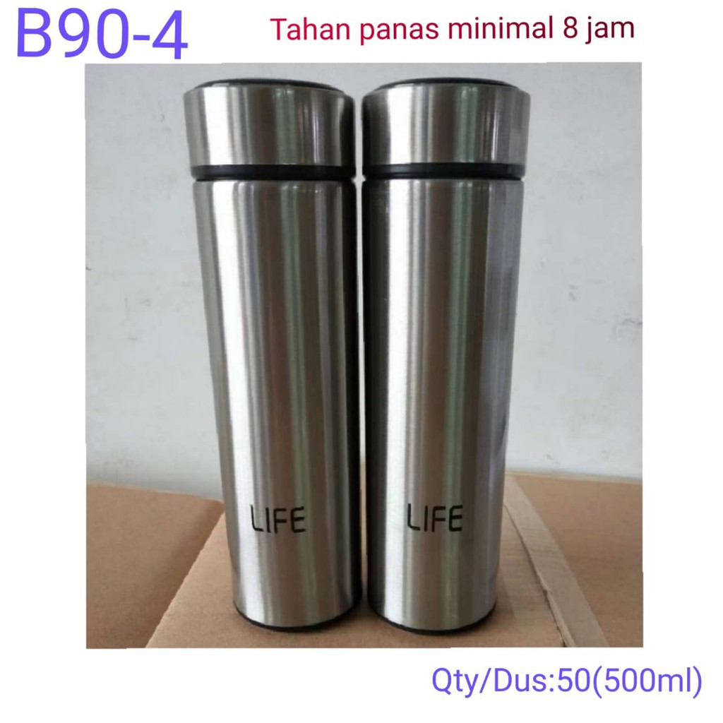 B90-4 Termos Air Panas LIFE 500 ML Vacum Flask Termos Air Minum - SILVER