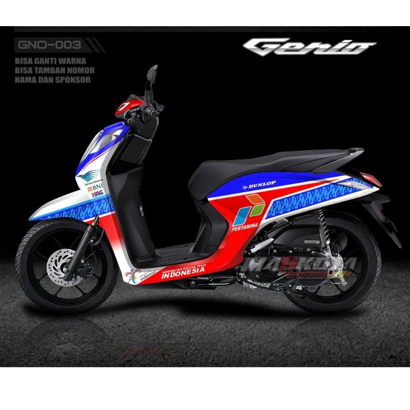 stiker decal honda genio mandalika racing team