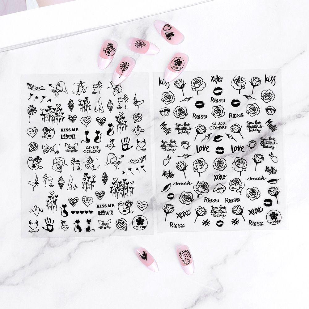 R-bunga Stiker Kuku Perlengkapan DIY Manicure Nail Art Decals