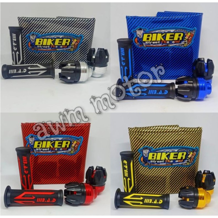 Paket kulit jok karbon + Grip New panah + jalu as Roda Depan