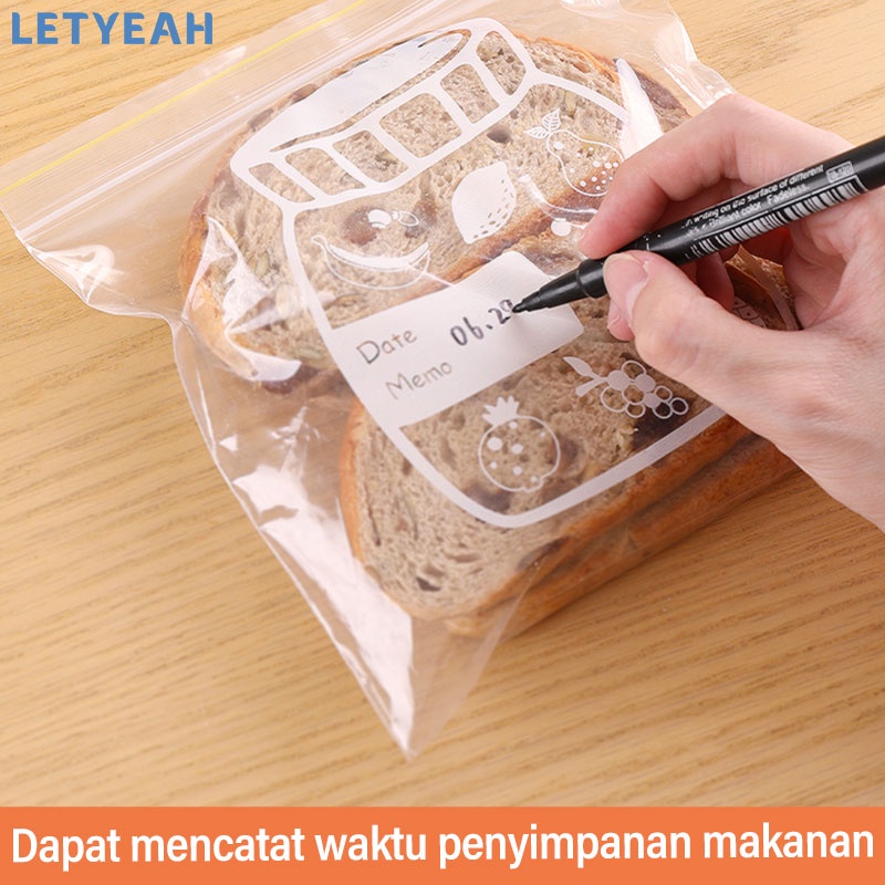 letyeah Plastik ziplock kantong reusable/slider bag untuk penyimpan makanan/kulkas fresh bag