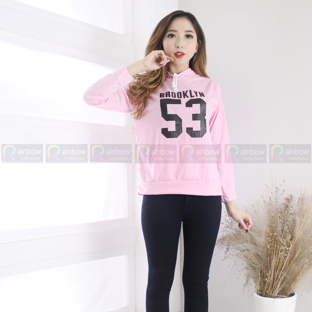 SWEATER KANTONG HOODIE JUMPER WANITA - BROOKLYN 53