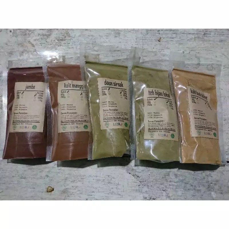 

PAKET 6 PEWARNA ALAM ECOPRINT BATIK BUBUK