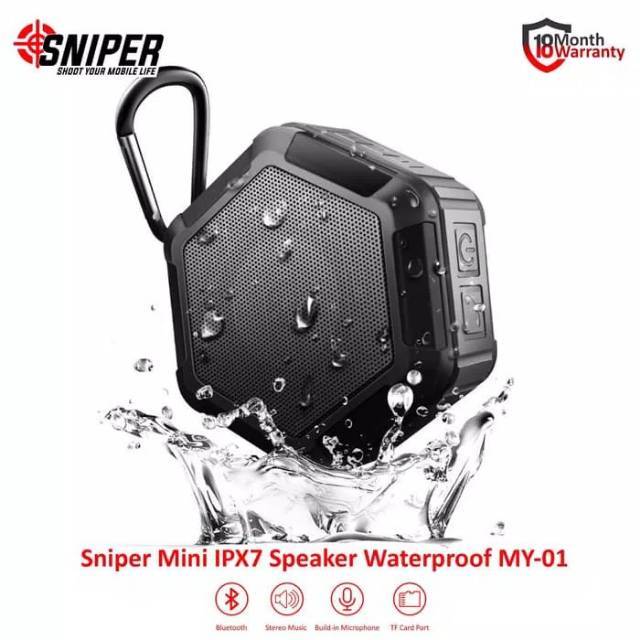 SNIPER Mini IPX7 Speaker Bluetooth portable Waterproof MY-01 (Garansi Resmi sniper)