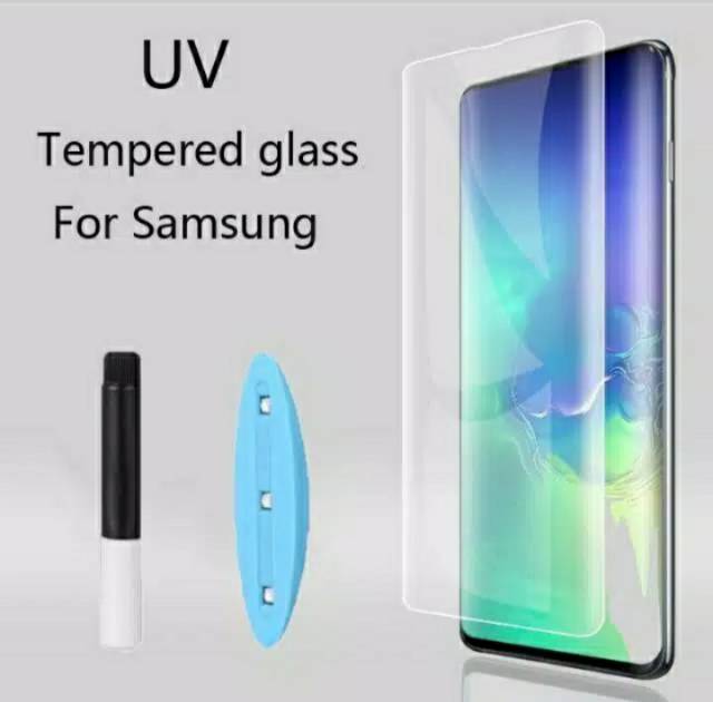 uv glass Samsung Note 8 note 9 10 S9+S9+ S10+ uv glass curver nano liguid anti gores kaca fullem