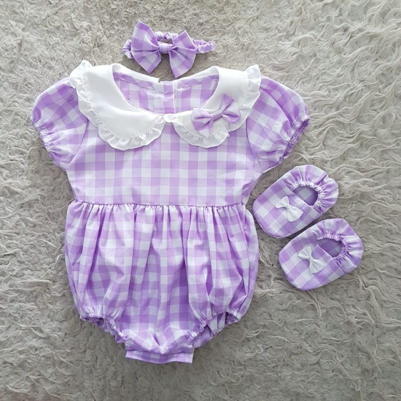 Cute baby Tartan Romper