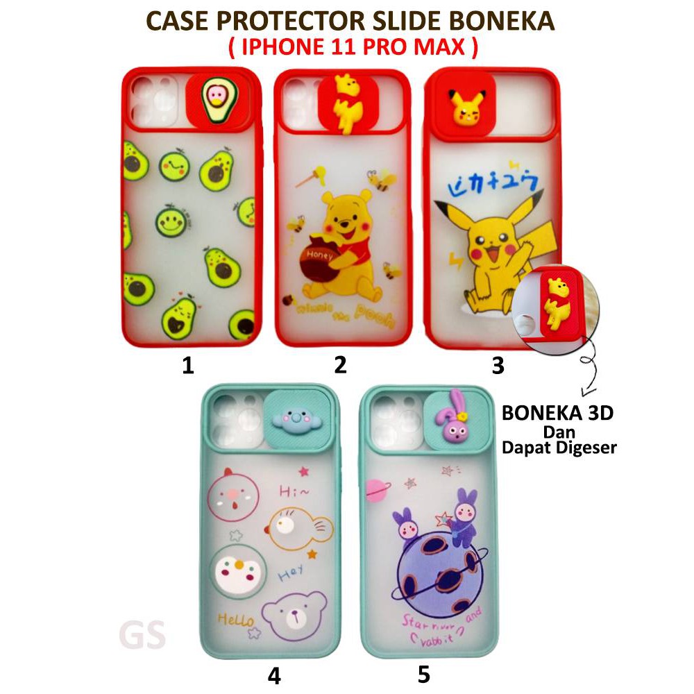 Case Terbaru Murah  IPHONE 7 8 PLUS 11 5.8 11 6.1 11 6.5 Protector Slide Boneka  Protect Cover Lens