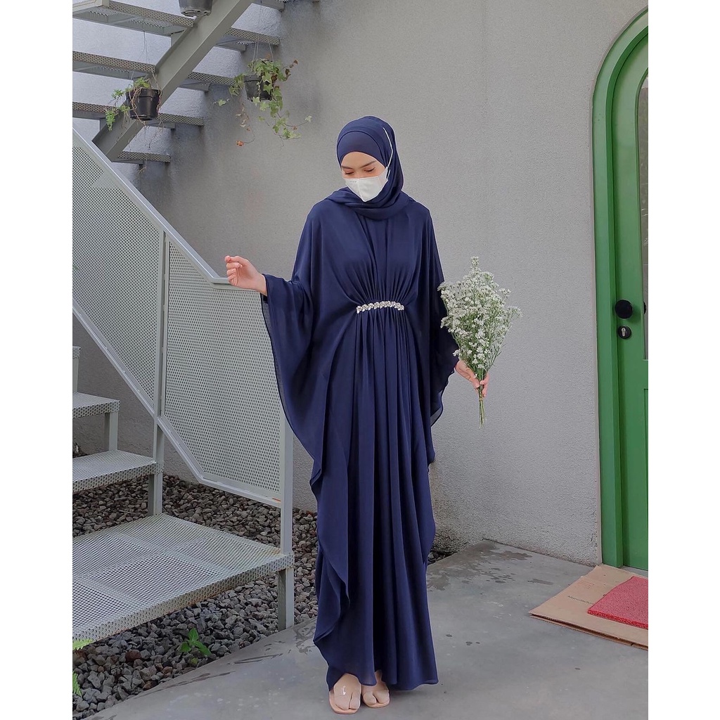 ALEENA KAFTAN NAVY by Elmiza Official