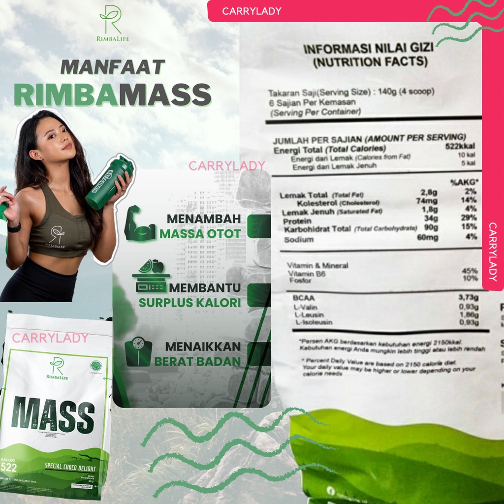 RIMBALIFE RIMBA MASS 900 GRAM 2 LBS RIMBAMASS 2lbs GAINER PENAMBAH BERAT BADAN WHEY PROTEIN ISOLATE