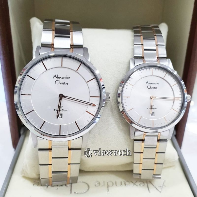 Jam Tangan Couple Alexandre Christie Ac8639 Stainless