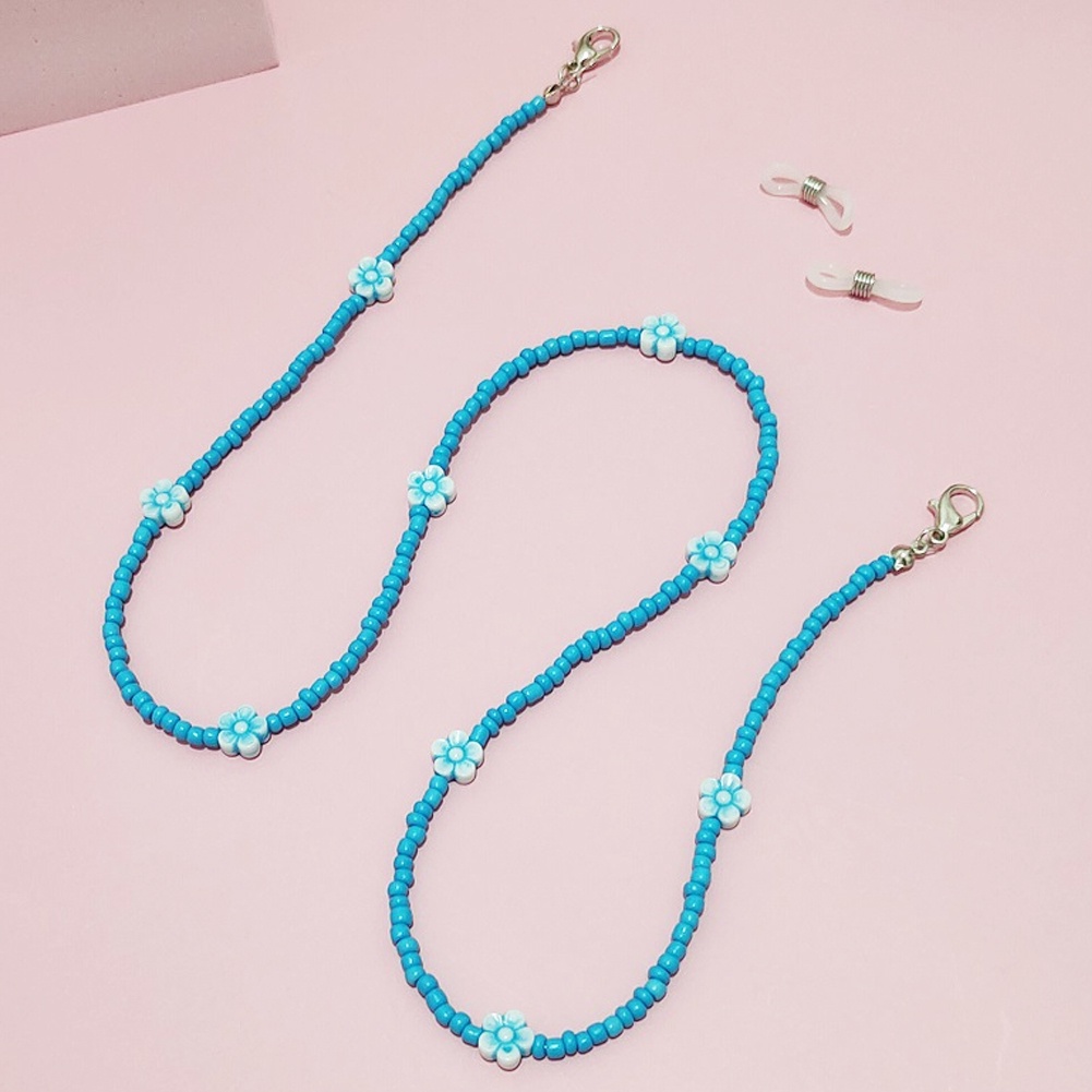 【TK】Flower Bohemian Handmade Rainbow Beads Women Girl Candy Color Beaded Mask Chain With Glasses Lanyard