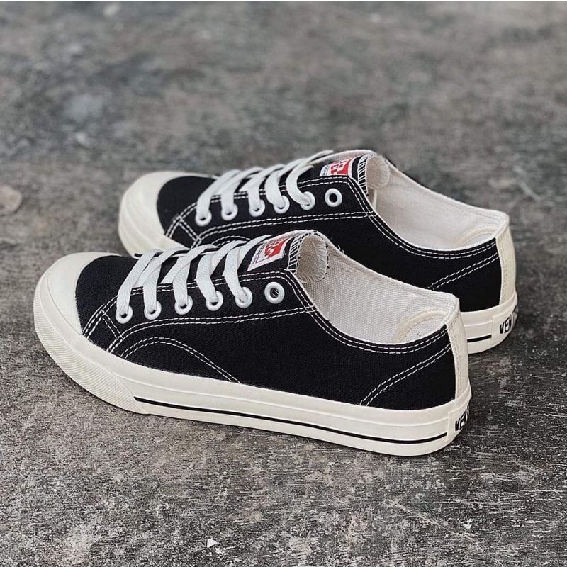 Sepatu Sekolah Hitam Putih Sepatu Ventela Basic Black natural Low Cut | Sepatu Murah Brand Lokal Ven