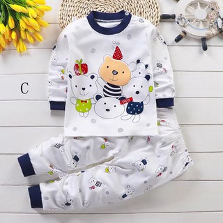  Bayi  Set  piyama Baju bayi  Unisex pakaian  kartun binatang 