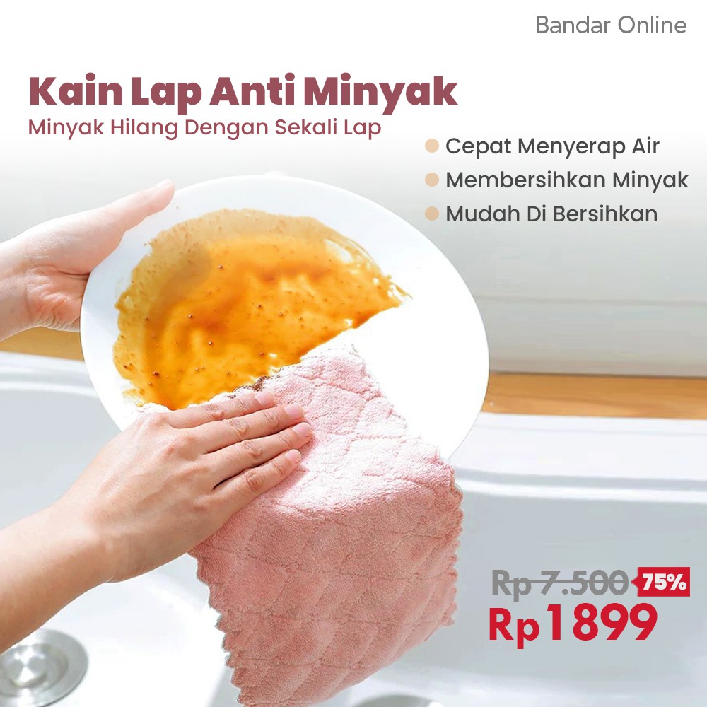 Kain Lap Dapur Microfiber Cleaning Cloth Penyerap Air dan Kotoran