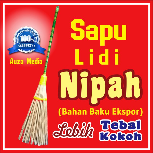 Sapu Lidi NIPAH Besar Putih Alami Bahan Kualitas Ekspor - Sapu Gagang Panjang - Sapu Taman