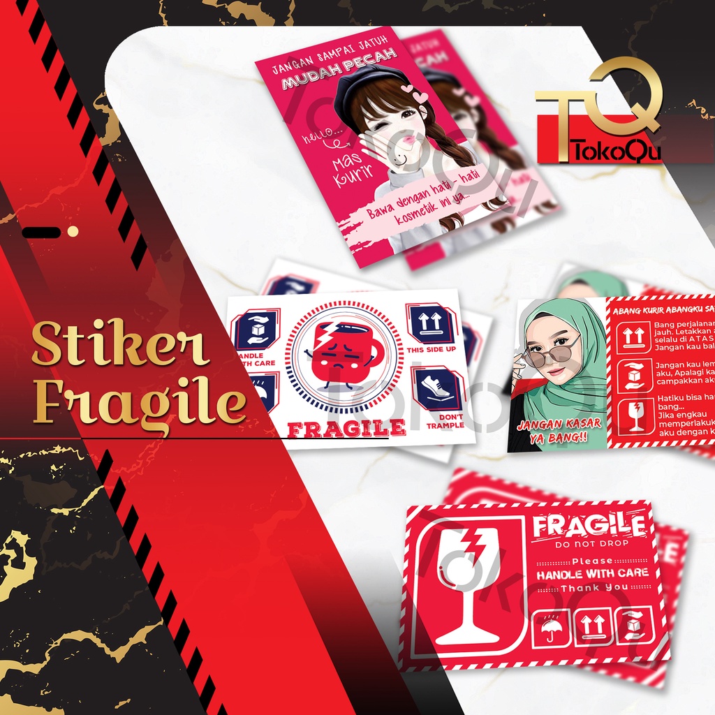 

[50pcs]Stiker Fragile/Fragile Stiker/Stiker Fragile lucu/Stiker Fragile unik