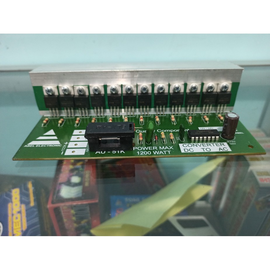 KIT INVERTER DC 12V-24V AC220 1200W DENGAN 12 IRF ALTECH