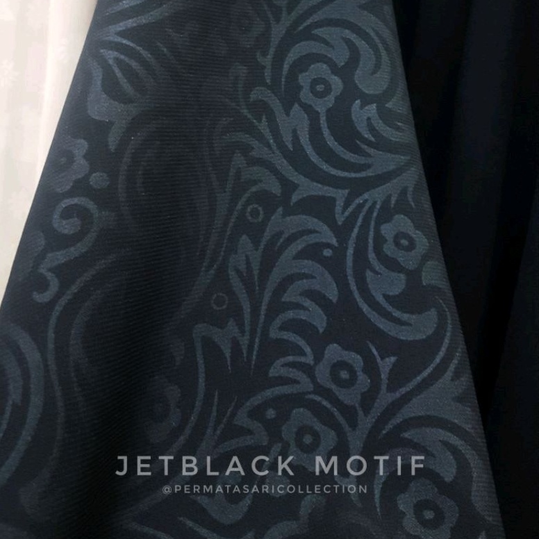 Bahan Kain Jetblack Jet Black MTA Malta Kiara Motif Ulir Bunga Warna Premium Meteran BUKAN Soft Lexus By Sultan