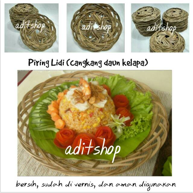 Piring Lidi Bukan Rotan / Piring Bahan Lidi / Piring Asli Lidi / Piring Lidi Asli