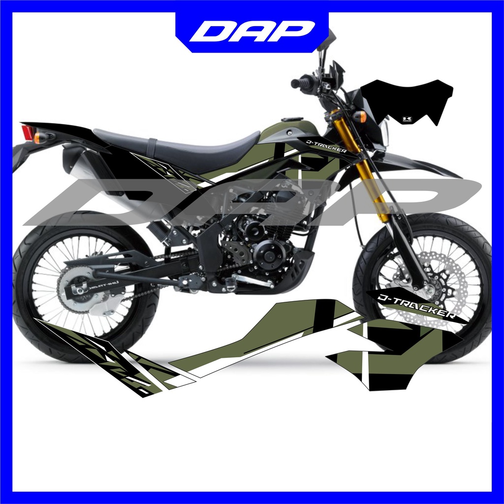 striping motor kawasaki dtracker 150 warna hijau army