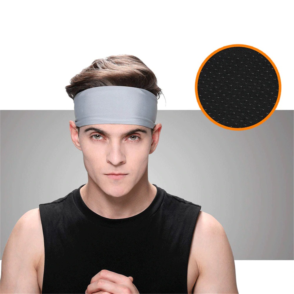 G8A happysport bandana headband olahraga elastic sport hairbands yoga - xy109 - black Or-i