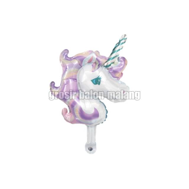 Balon kepala unicorn mini ungu