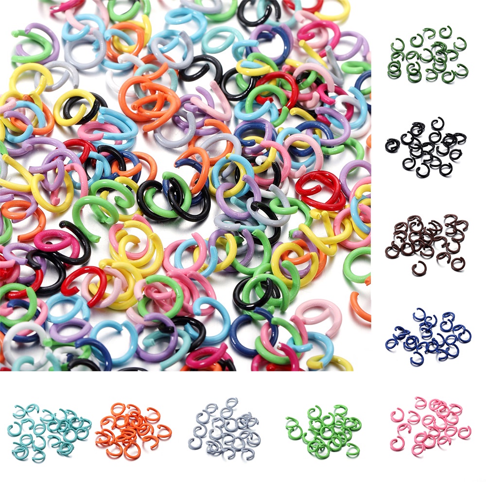 100pcs/lot Cincin split logam berwarna permen yang menghubungkan bahan aksesori diy cincin