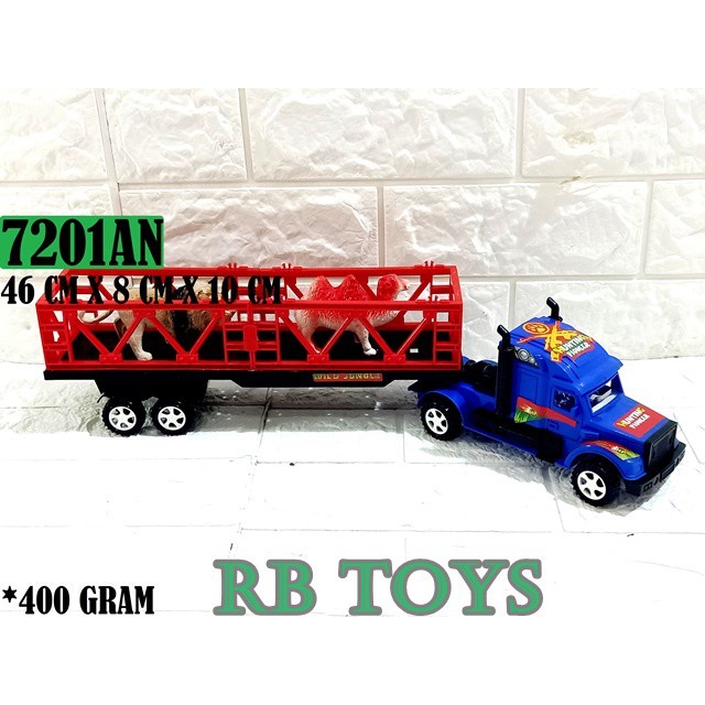 MAINAN MOBIL TRUK TRAILER + HEWAN 7201AN