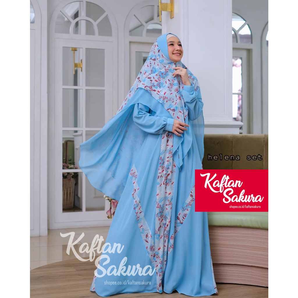 Baju Gamis Khimar Syar'i 1 set bahan Premium Mewah Wanita Muslim terbaru untuk kondangan pesta lebaran 2022 bisa COD kirim Gojek Instant Sameday Warna Biru Navy Pink Merah Maroon