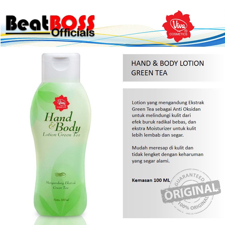 Jual VIVA HAND & BODY LOTION GREEN TEA 100 ML Shopee Indonesia