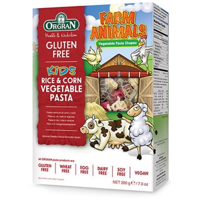 

Orgran rice & corn vegetable pasta shape animal farm (bentuk hewan)