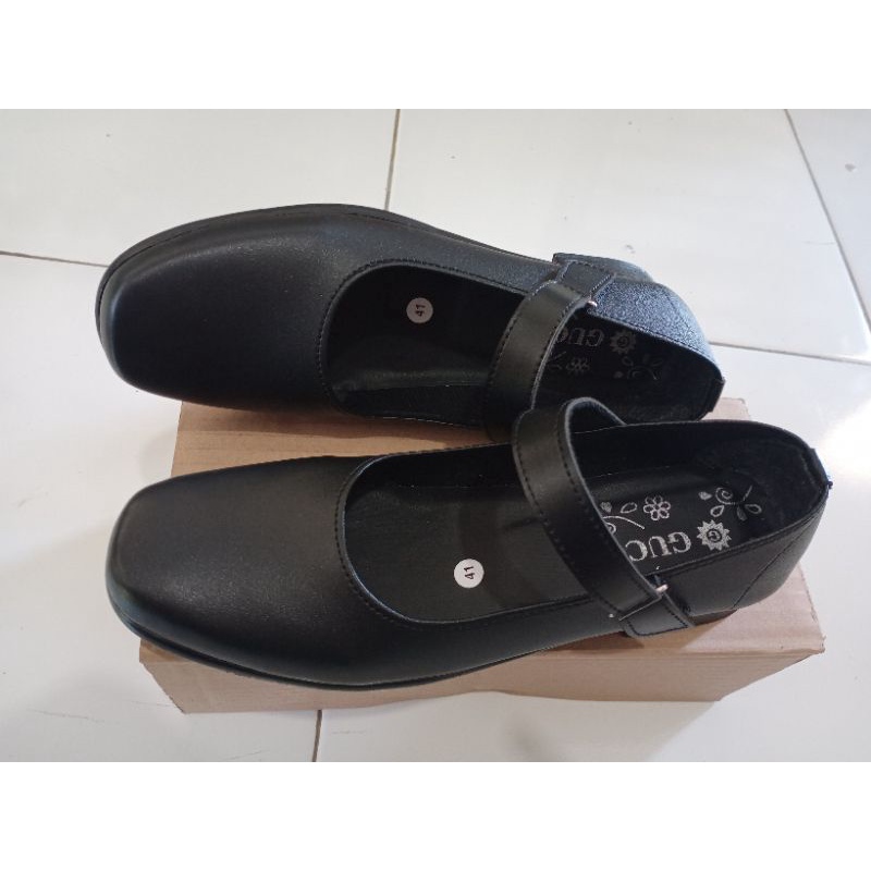 SEPATU/PASKIBRA/HITAM/HAK/3CM/SEPATU/PANTOFEL/WANITA