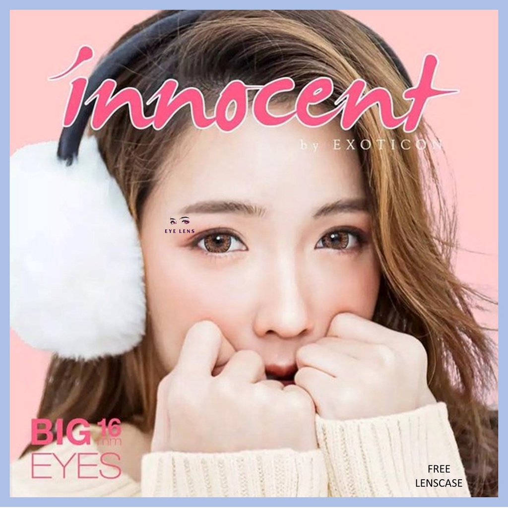 SOFTLENS X2 INNOCENT NORMAL &amp; MINUS -0.50 sd -3.00 FREE LENSCASE DIA 16MM BIG EYES BY EXOTICON / Softlen Soflen Soflens