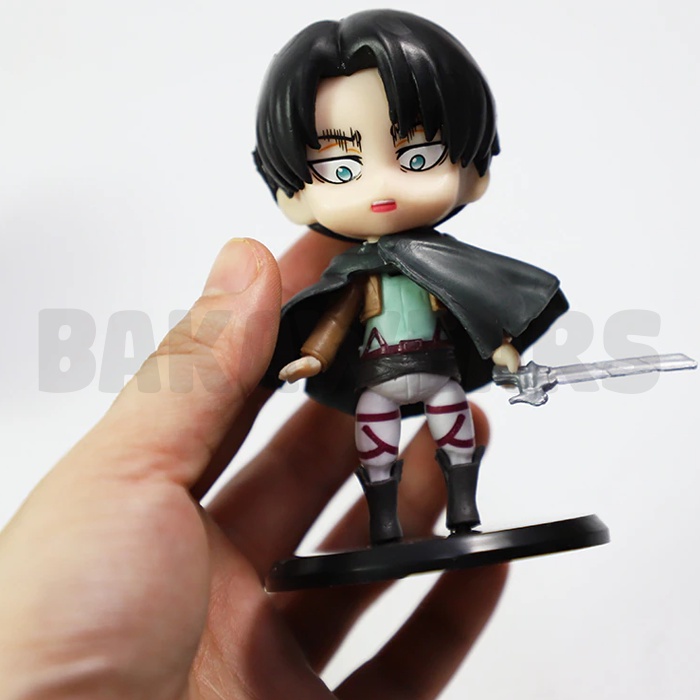 Action Figure Attack on Titan: Cute Kawaii Version - Levi Ackerman &amp; Eren Jeager (bakawears)