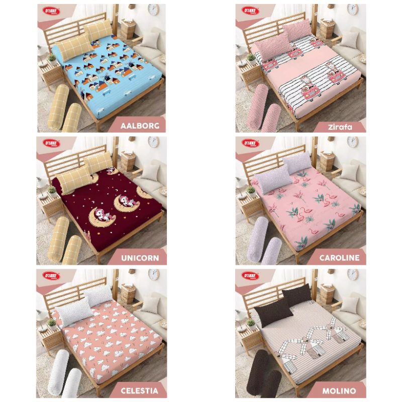 Sprei Dluxe Kintakun [aalborg, Zirafa, Unicorn, Celestia, Caroline, Molino]