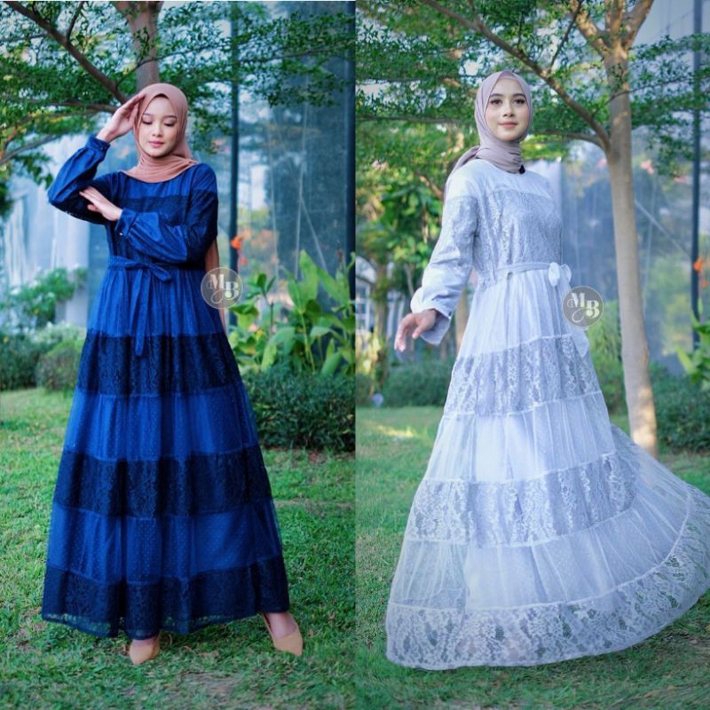 gamis brokat wanita muslim nadira dress